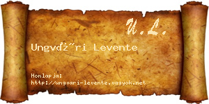 Ungvári Levente névjegykártya